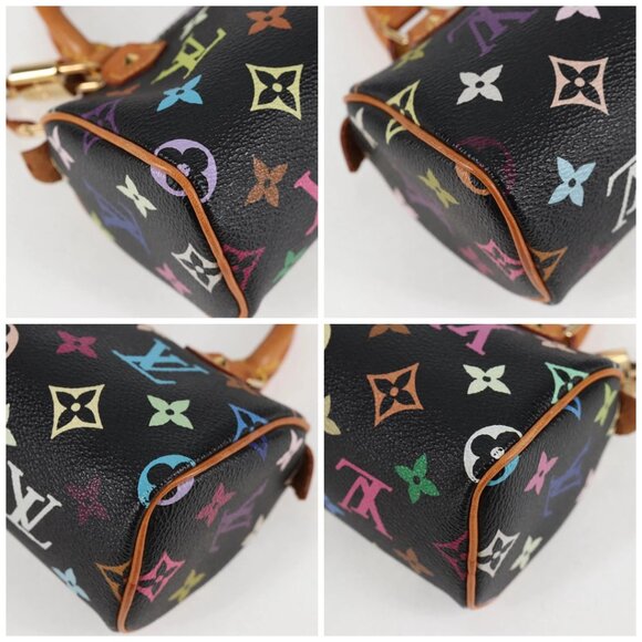 LOUIS VUITTON Monogram Multicolor Mini Speedy Bag Black M92644 LV Auth 117106AM - Picture 14 of 16